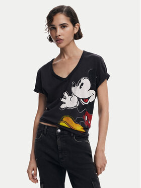 Desigual Desigual Marškinėliai Mickey Joker 25SWTKAG Juoda Regular Fit