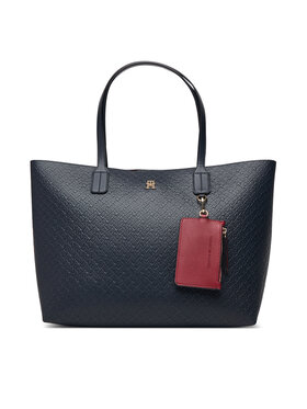 Tommy Hilfiger Geantă Tommy Hilfiger Th Icon Tote Mono AW0AW19004 Bleumarin