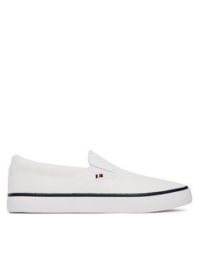 Tommy Hilfiger Sneakers aus Stoff Tommy Hilfiger Th Hi Vulc Core Low Ii Slipon FM0FM05514 Weiß