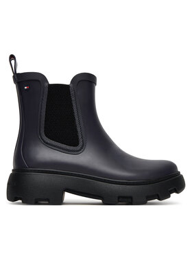 Tommy Hilfiger Gumijas zābaki Tommy Hilfiger Rubber Flag Cleated FW0FW08637 Tumši zils