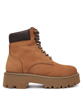 Tommy Jeans Trapper stila apavi Tommy Jeans Tjw Platform Nubuck Boots EN0EN03114 Bēšs