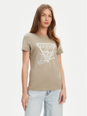 Guess Guess Футболка W5YI40 I3Z14 Зелений Regular Fit