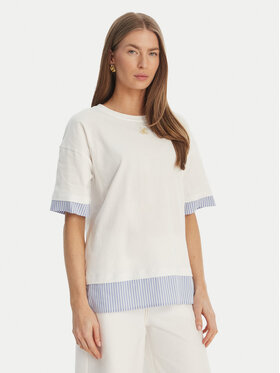 Luisa Spagnoli Luisa Spagnoli Camiseta Baiadera 543155 Blanco Regular Fit
