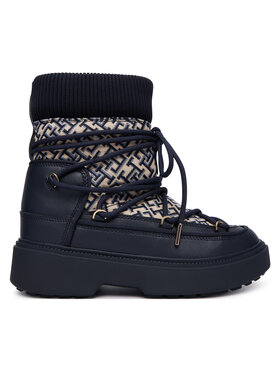 Tommy Hilfiger Sniego batai Tommy Hilfiger Monogram Water Resist Snow Boot FW0FW09491 Tamsiai mėlyna