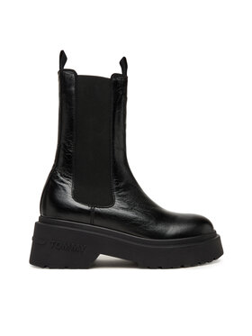 Tommy Jeans Kotníková obuv s elastickým prvkem Tommy Jeans Tjw Chunky Shiny EN0EN02888 Černá