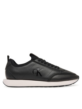 Calvin Klein Sneakersy Calvin Klein Retro Runner Sock Panl Lth Neo HW0HW03118 Czarny