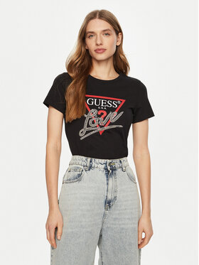 Guess Guess Футболка W5RI10 I3Z14 Чорний Regular Fit
