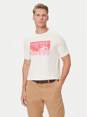 Gant Gant Camiseta 2003342 Écru Regular Fit