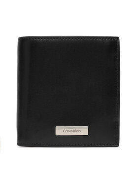 Calvin Klein Maks Calvin Klein Plaque Slim Trifold W Coin + Car LV04D1137G Melns