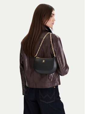 Tommy Hilfiger Handtasche Tommy Hilfiger Th Glam Mini Chain Crossover AW0AW18142 Schwarz