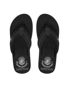 Tommy Hilfiger Zehentrenner Tommy Hilfiger Patch Hilfiger Beach Sandal FM0FM05804 Schwarz