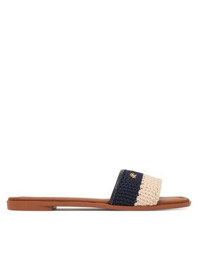 Tommy Hilfiger Klapki Tommy Hilfiger Flat Mule Crochet FW0FW09513 Granatowy