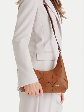 Calvin Klein Handtasche Calvin Klein Emblem Aop Perfor Lthr Bag LV04F3367G Braun
