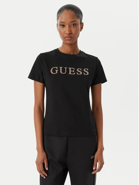 Guess Guess Футболка V6RI20 J1314 Чорний Regular Fit
