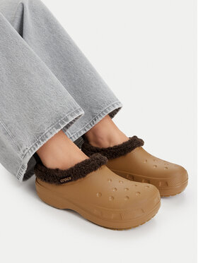 Crocs Шльопанці Crocs Classic Lined Shorty 211380 Коричневий