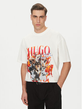 HUGO HUGO Футболка Dugie 50538259 Écru Oversize