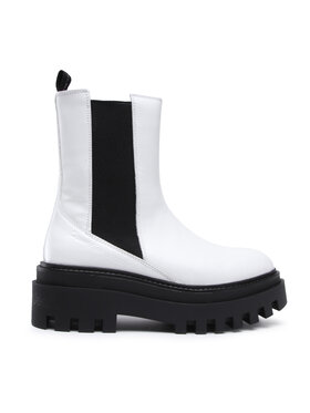 Calvin Klein Jeans Μποτάκια με λάστιχο Calvin Klein Jeans Flatform Chelsea Boot YW0YW00850 Λευκό