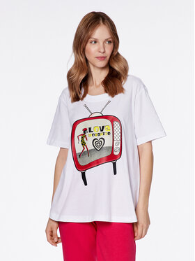 LOVE MOSCHINO LOVE MOSCHINO Футболка W4H8301M 3876 Білий Relaxed Fit