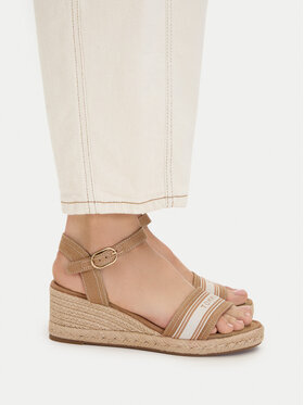 Tommy Hilfiger Espadrilles Tommy Hilfiger Mid Wedge Espad Webbing FW0FW09230 Bézs