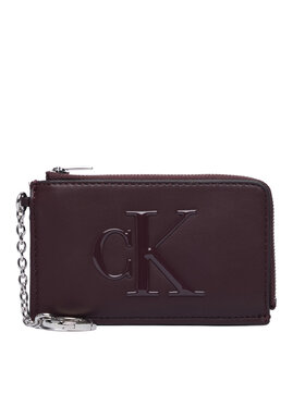 Calvin Klein Custodia per chiavi Calvin Klein Bold Ck L Zip Cardcase LV04F1280G Bordeaux