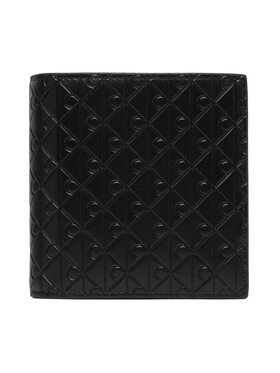 Calvin Klein Denarnica Calvin Klein Embossed Emblem Trifold LV04D1145G Črna