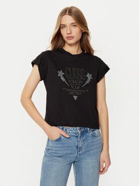 Guess Guess Футболка W5RI06 I3Z14 Чорний Regular Fit