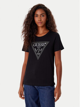 Guess Guess Футболка W5BI18 I3Z14 Чорний Regular Fit