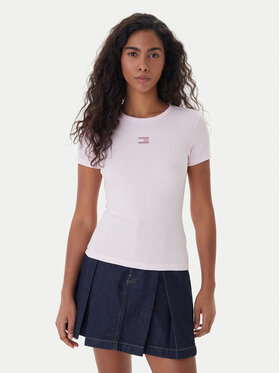 Tommy Jeans Tommy Jeans Camiseta Badge DW0DW17881 Rosa Slim Fit