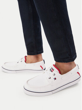 Tommy Hilfiger Teniși Tommy Hilfiger Th Boat Vulc Sneaker Canvas FM0FM05877 Alb
