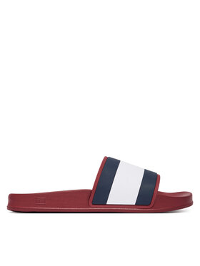 Tommy Hilfiger Pantoletten Tommy Hilfiger Core Hilfiger Flag Pool Slide FM0FM05798 Dunkelrot