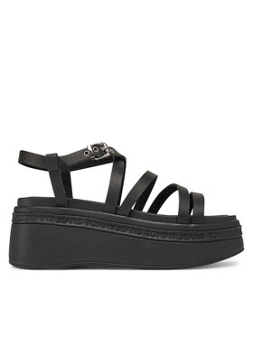 Tommy Jeans Sandále Tommy Jeans Tjw Wedgy Strappy Sandal EN0EN02756 Čierna