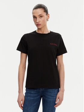Guess Guess Футболка W5RI04 I3Z14 Чорний Regular Fit