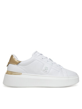 Tommy Hilfiger Sneakersy Tommy Hilfiger Chic Platform Gold FW0FW08817 Biela