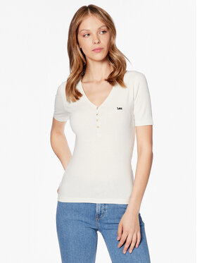 Lee Lee Футболка L44KIPNQ 112333722 Écru Regular Fit