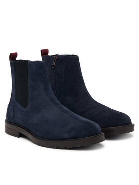Tommy Hilfiger Μποτάκια Tommy Hilfiger Cleated Hilifger Suede Boot FM0FM05961 Σκούρο μπλε
