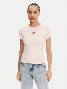 Tommy Jeans Tommy Jeans Camiseta Badge DW0DW17881 Rosa Slim Fit