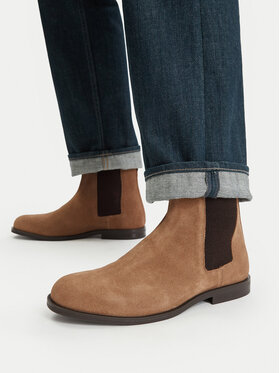 Calvin Klein Μποτάκια με λάστιχο Calvin Klein Ess Rubber Chelsea Su HM0HM02055 Μπεζ