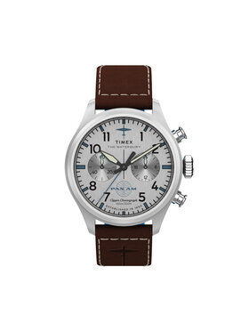 Timex Hodinky Timex Timex x Pan Am® Waterbury Ace Chronograph TW2Y38700 Hnedá