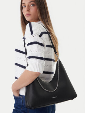 Calvin Klein Kabelka Calvin Klein Emblem Hw Pebble Shoulder Bag LV04F3495G Černá