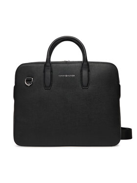 Tommy Hilfiger Taška na laptop Tommy Hilfiger Th Business Leather Computer Bag AM0AM13642 Čierna