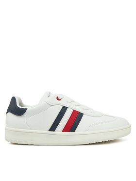 Tommy Hilfiger Sneakersy Tommy Hilfiger Stripe Low Cut Lace-Up Sneaker T3X9-33850-1355 S Biela