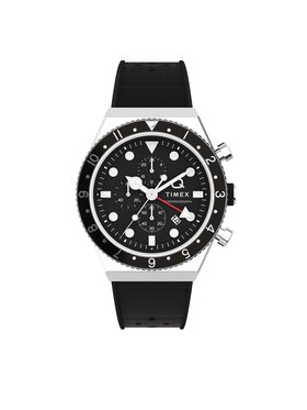 Timex Годинник Timex Q Timex Three Time Zone Chronograph TW2V70000 Чорний