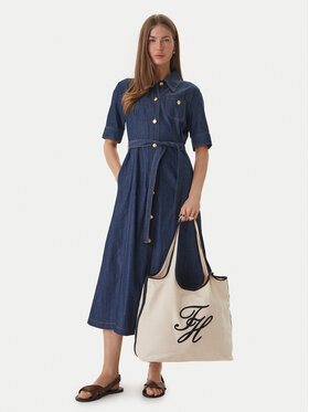 Tommy Hilfiger Дамска чанта Tommy Hilfiger Th Summer Tote Canvas AW0AW18398 Бял