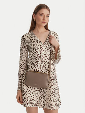 Calvin Klein Handtasche Calvin Klein Foil Logo Elongated Camera Bag LV04F3276G Beige