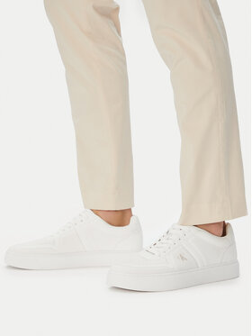 Calvin Klein Sneakersy Calvin Klein Classic Cups Laceup Knit HM0HM02130 Bílá