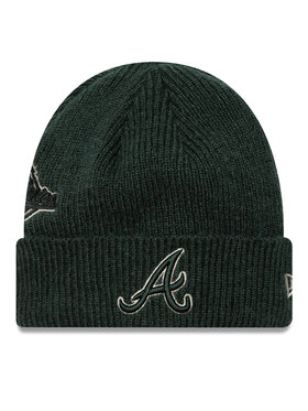 New Era Шапкa New Era Atlanta Braves World Series Patch Cuff Knit Beanie 60580730 Зелений