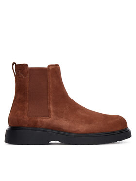 Calvin Klein Kotníková obuv s elastickým prvkem Calvin Klein Combat Ess Chelsea Boot Su YM0YM01372 Hnědá