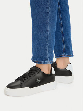 Calvin Klein Sneakersy Calvin Klein Chunky Cupsole Laceup Lth Ml YW0YW01947 Černá