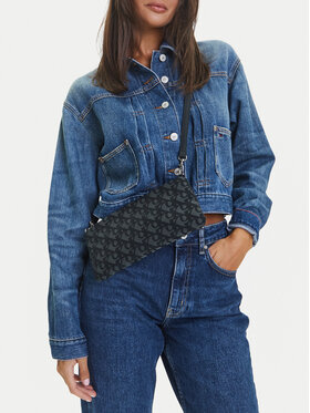 Calvin Klein Jeans Kabelka Calvin Klein Jeans Logo Jacquard Sophie Top Zip LV04K3183G Černá