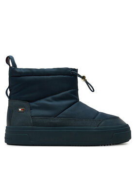 Tommy Hilfiger Sněhule Tommy Hilfiger Flag Nylon Mini Snowboot FW0FW08334 Tmavomodrá